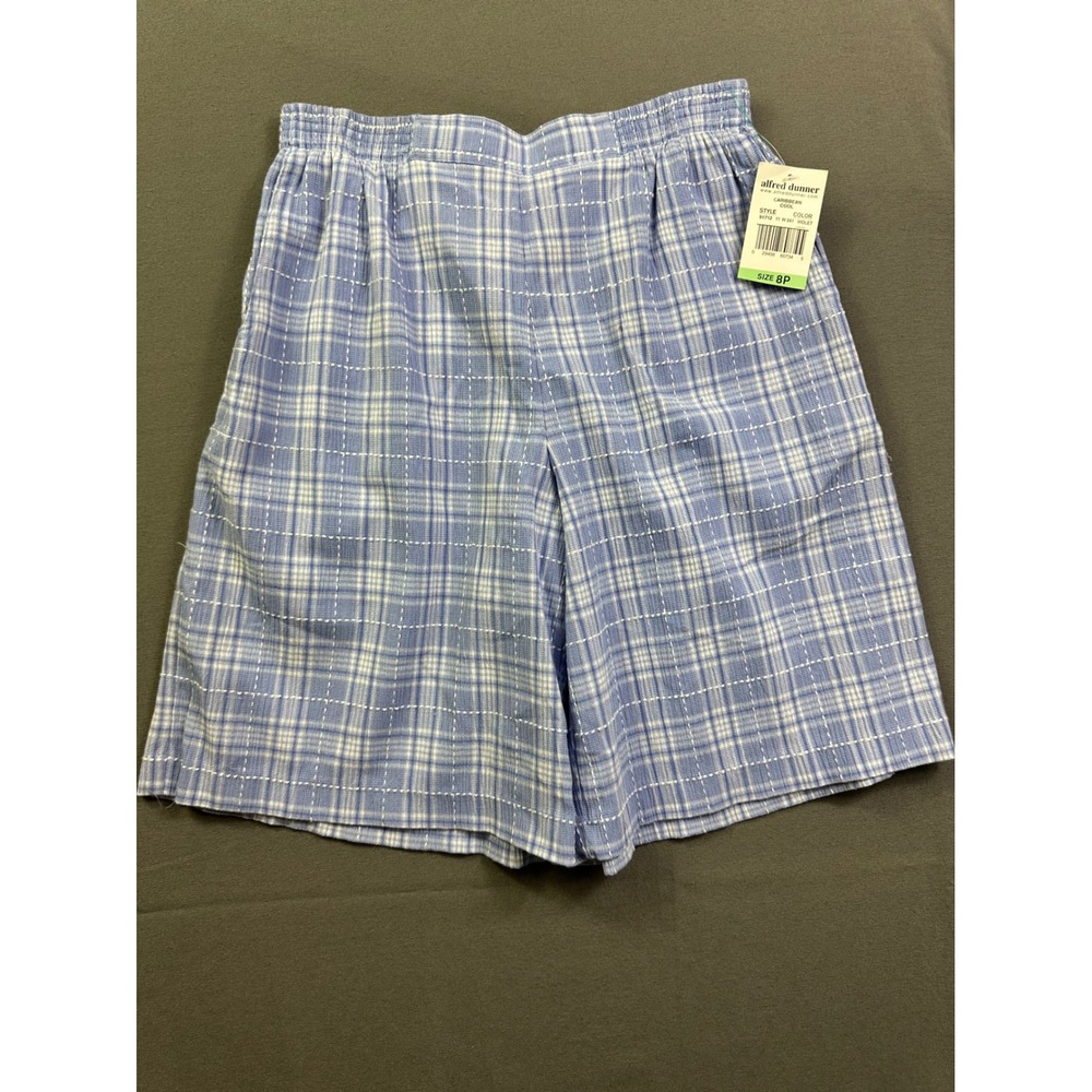 Alfred‎ Dunner Caribbean Cool Violet Plaid Shorts Petite 8P New With Tags